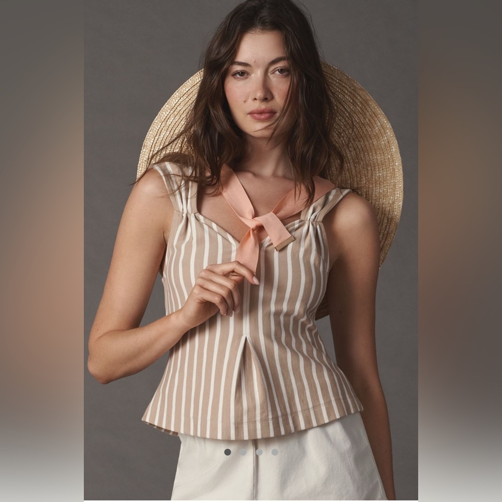 Maeve V-Neck Fit and Flare Tank L